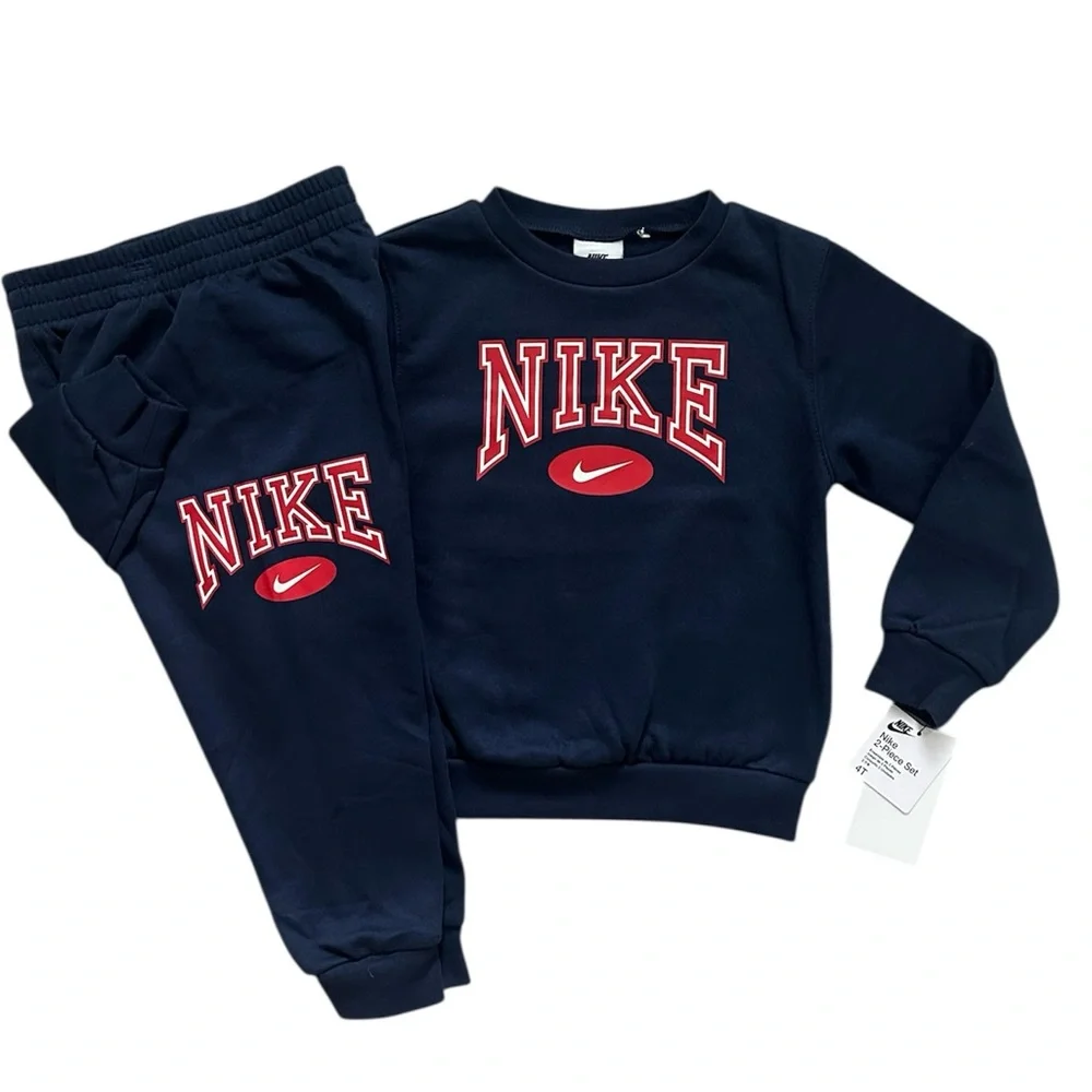 Nike Crewneck Sweatshirt And Joggers Blue Boys Size 4T NWT